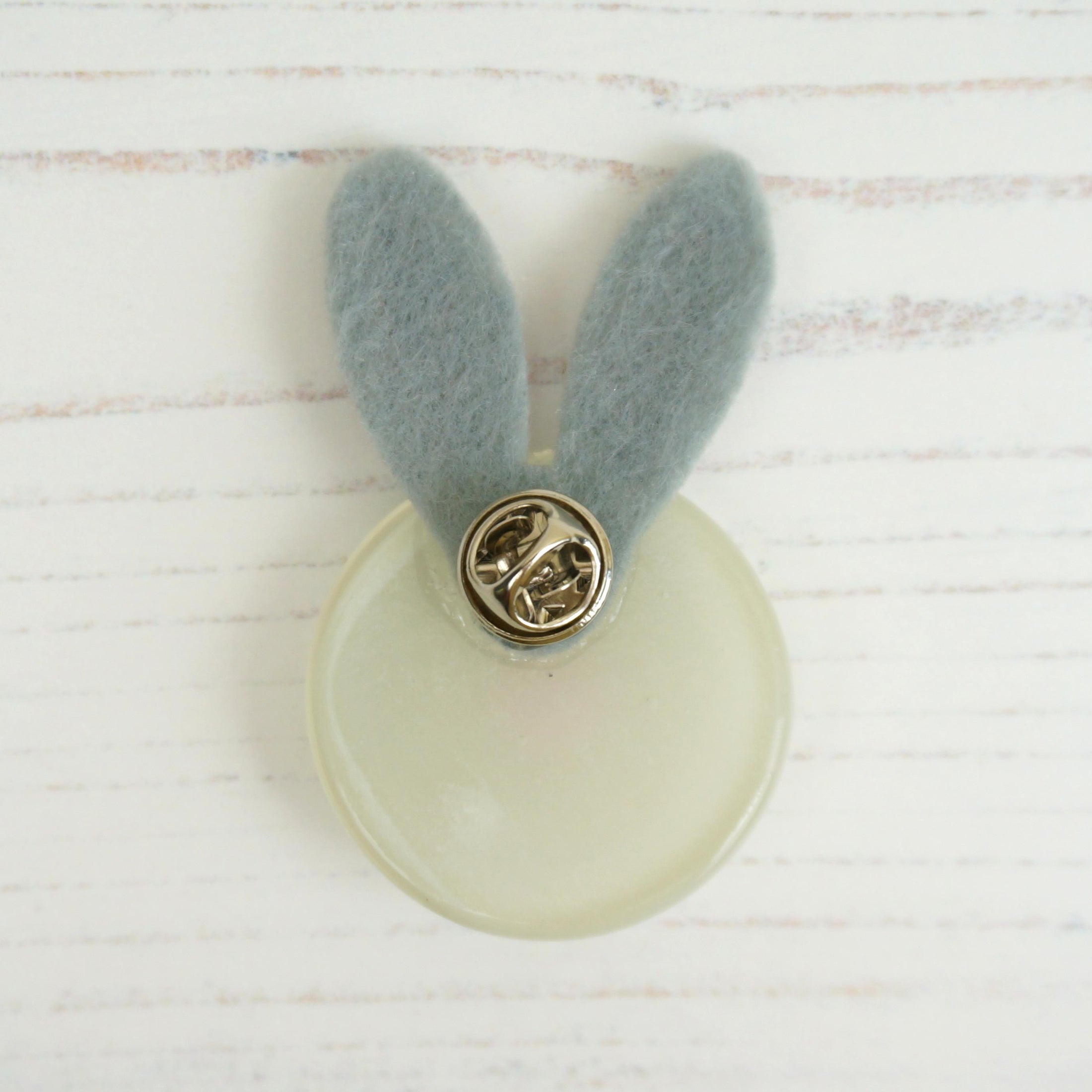 Handmade Fused Glass Easter Bunny Brooch by Jessica Irena Smith