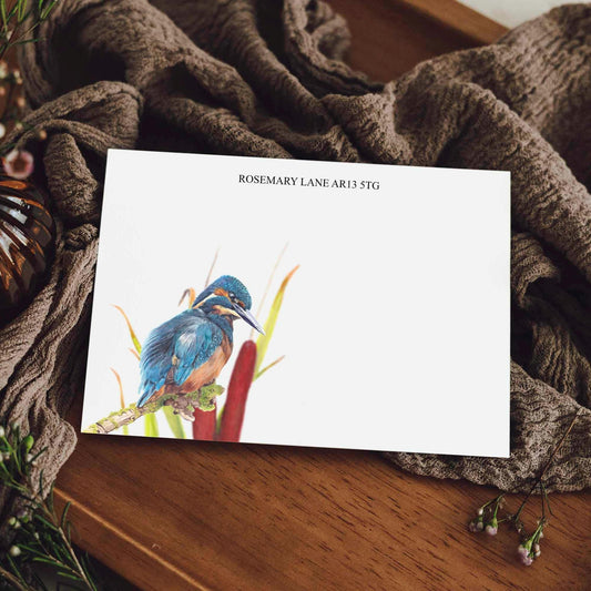 Kingfisher Notecards/Place Cards: Watercolour Art, Thank You Cards, Personalised Option