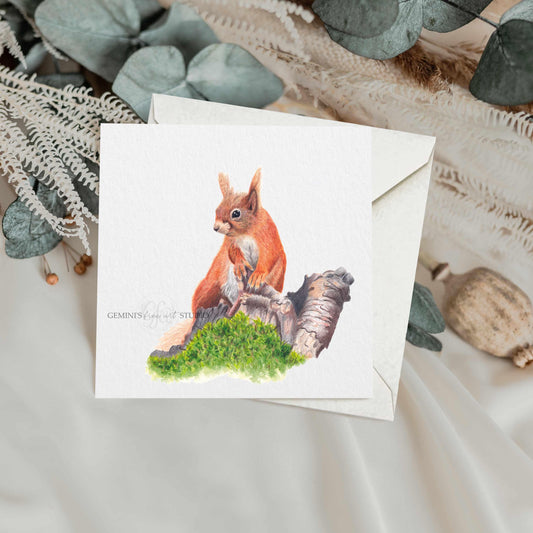 Red Squirrel Greetings Card: Original Watercolour Art, Any Occasion