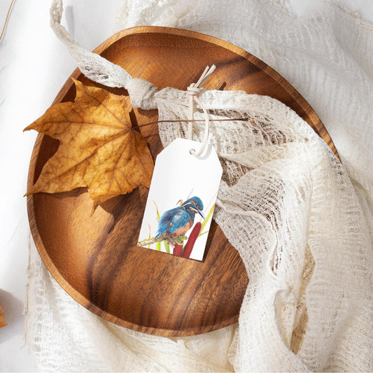 Kingfisher Gift Tags: Handmade, Unique Wildlife Art Illustration
