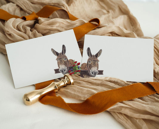 Rodney the Donkey Notecards/Place Cards: Miniature Donkey Art, Personalised Gift, Notelets, Correspondence