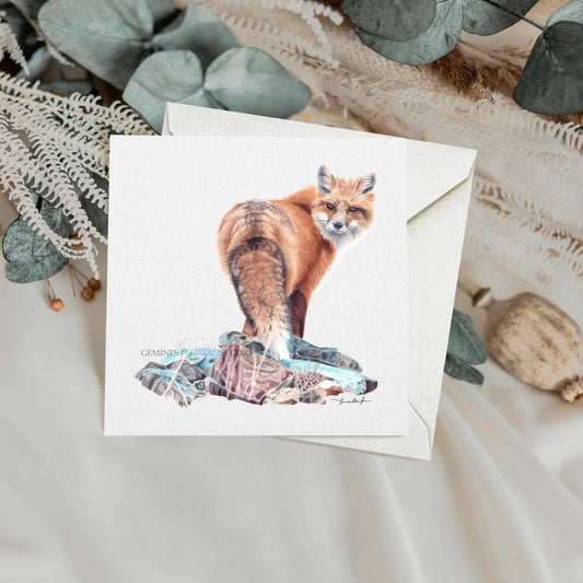 Red Fox Greetings Card: Wildlife Art Illustration, Eco-Friendly, Any Occasion Card