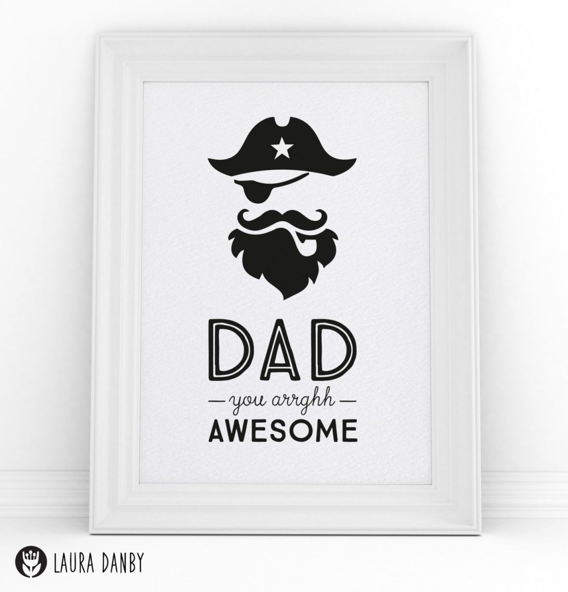 Pirate Print For Dad, Fathers Day Gift, Gift From Son, New Dad Gift, Retro Pirate Art Poster, Gifts for Dad, Dad Print, Retro Birthday Gift