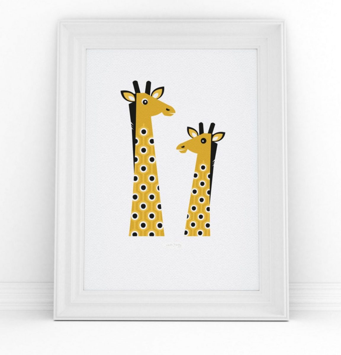 Giraffe Print, Giraffe Animal Poster, Geometric Jungle Art, Scandinavian Design, A4 Retro Nursery Wall Art, Giraffe Print Gift, Kids Print