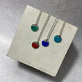 Load image into Gallery viewer, turquoise orange blue teal two tone enamel pendants - MaisyPlum
