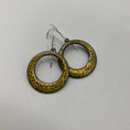 Load image into Gallery viewer, Round open circle earrings in yellow enamel - MaisyPlum
