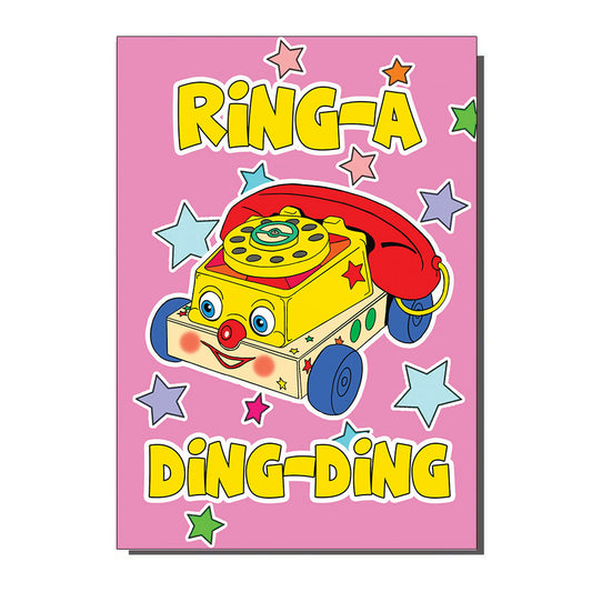 Ring A Ding Toy Phone Inspired Greetings Card