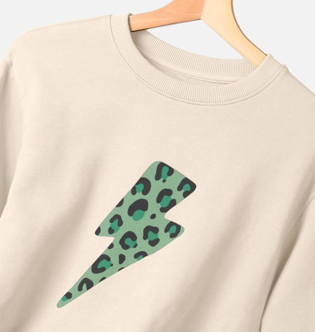 Green leopard lightning bolt sweater Trend Tonic