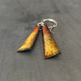 Load image into Gallery viewer, Lava Triangle Earrings in orange and yellow enamel - MaisyPlum
