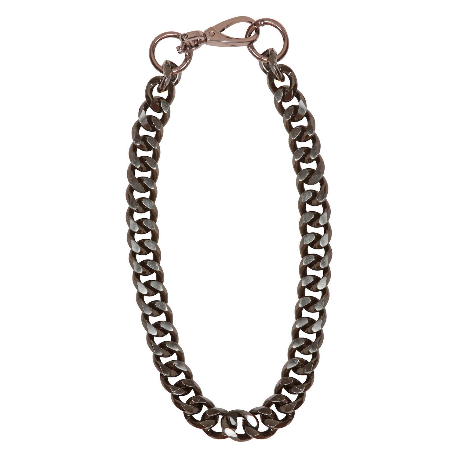 Cleopatra Black Aluminum Chain Necklace Single Short Tier