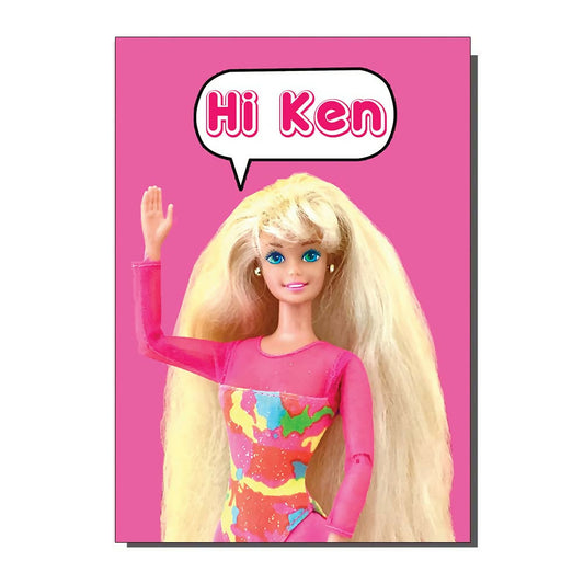 Hi Ken Barbie Inspired Greetings Card