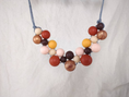 Load image into Gallery viewer, Silicone Necklace - Burgundy Peach Rose Gold | Geometric Necklace
