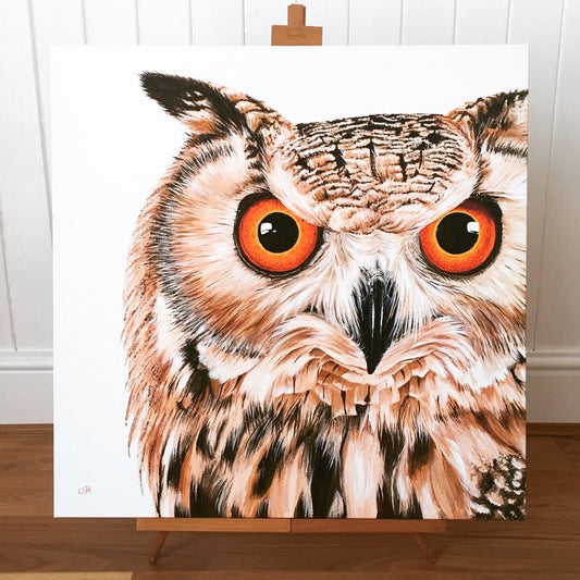 Eagle Owl - limited edition giclée canvas print