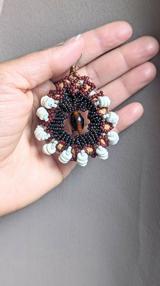 African Tribal Style Coffee Coloured Bead Set by Mayaani Jewellery (2)