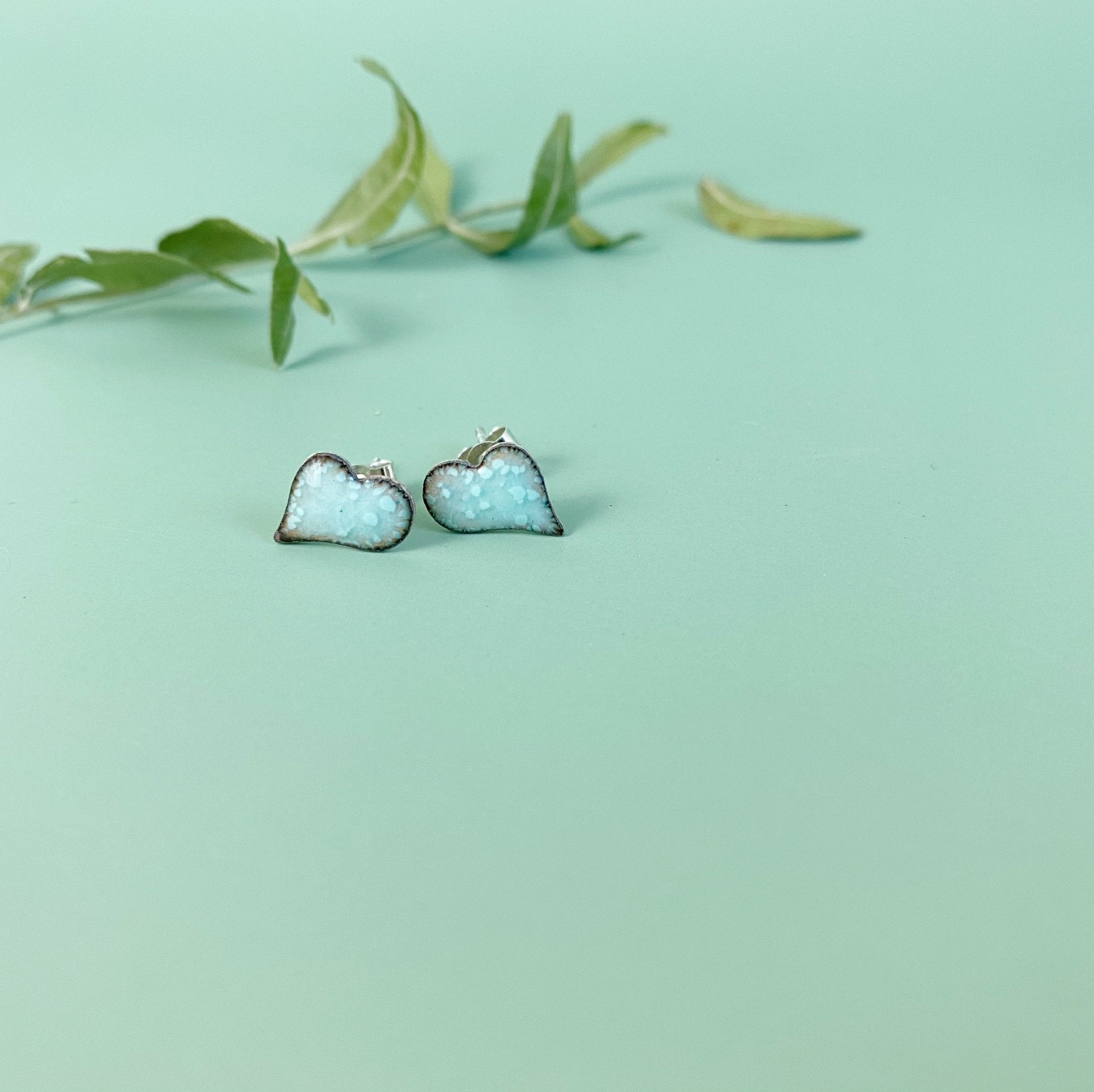 Quirky Enamel Heart Stud Earrings - MaisyPlum