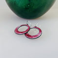 Load image into Gallery viewer, Raspberry Pink Enamel Hoop Earrings - MaisyPlum
