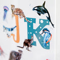 Load image into Gallery viewer, Inky Alphabet A To Z Animal Nursery Print
