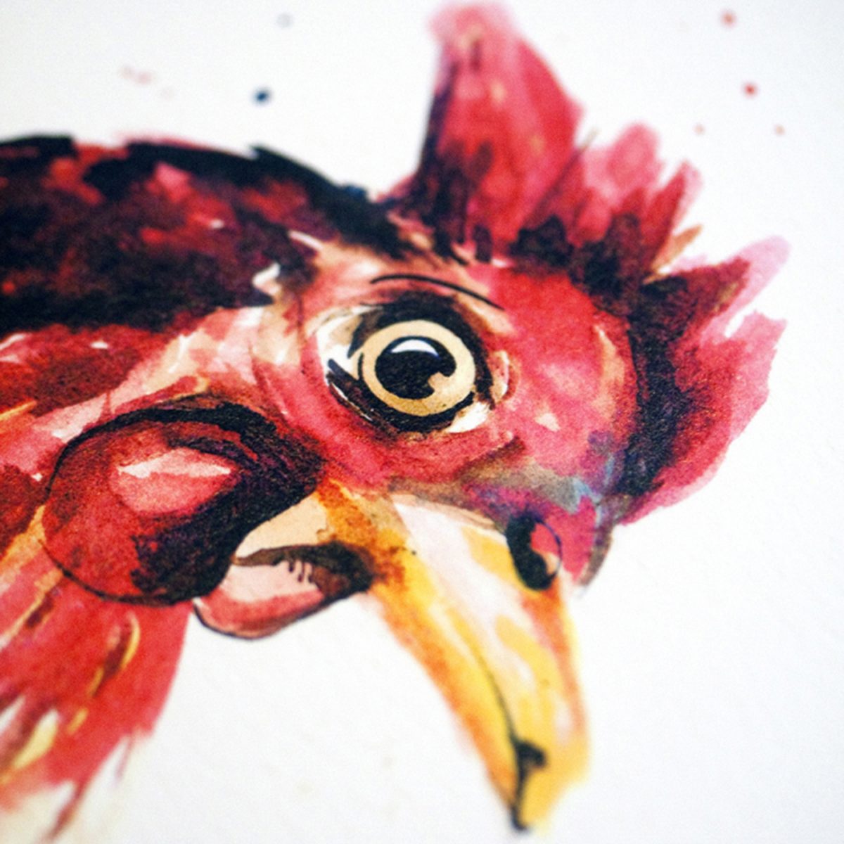Inky Chicken Illustration Print