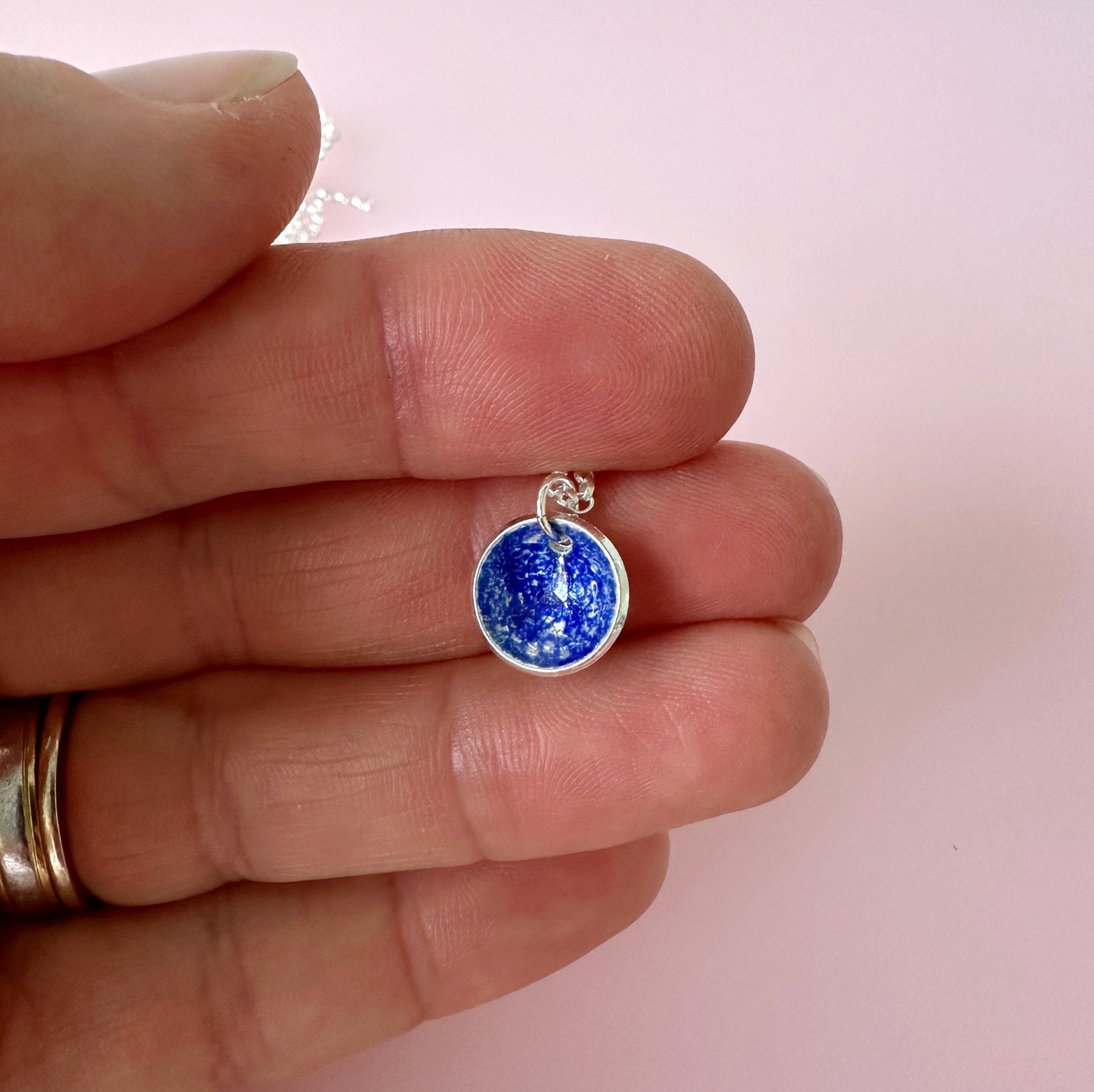 Silver Enamel Bowl Pendant - MaisyPlum