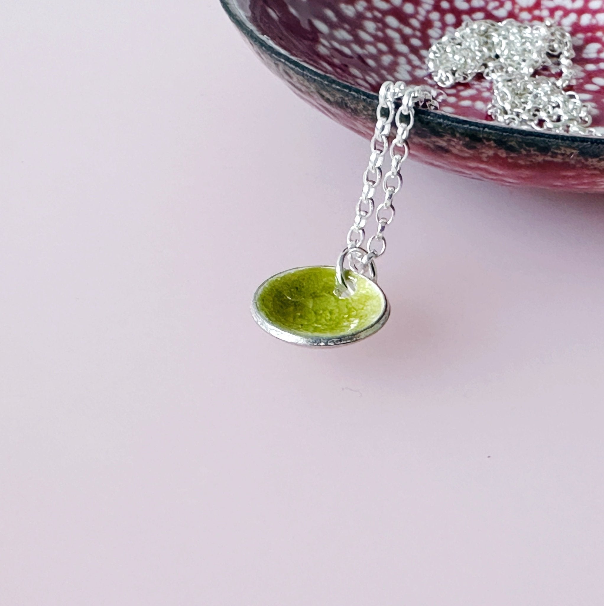 Silver Enamel Bowl Pendant - MaisyPlum