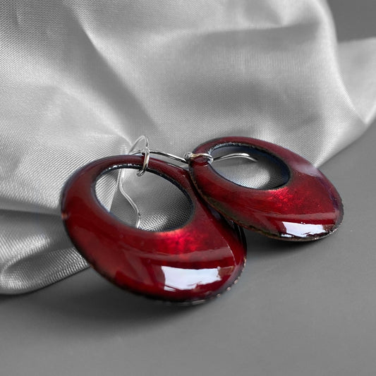 Statement Hoop Enamel Earrings - MaisyPlum