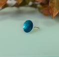 Load image into Gallery viewer, Turquoise Enamel Disc Cocktail Ring - Large - MaisyPlum
