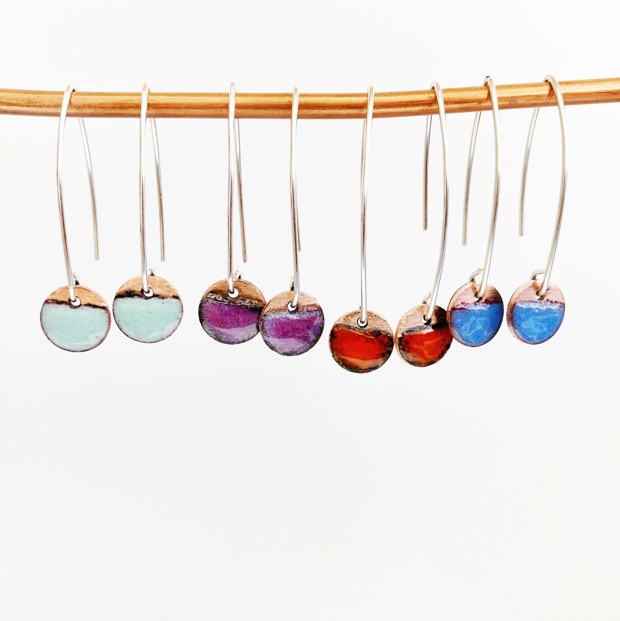 Two Tone Copper Disc Earrings - MaisyPlum