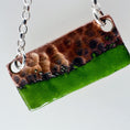 Load image into Gallery viewer, Two Tone Copper Rectangle Pendant - Green - MaisyPlum
