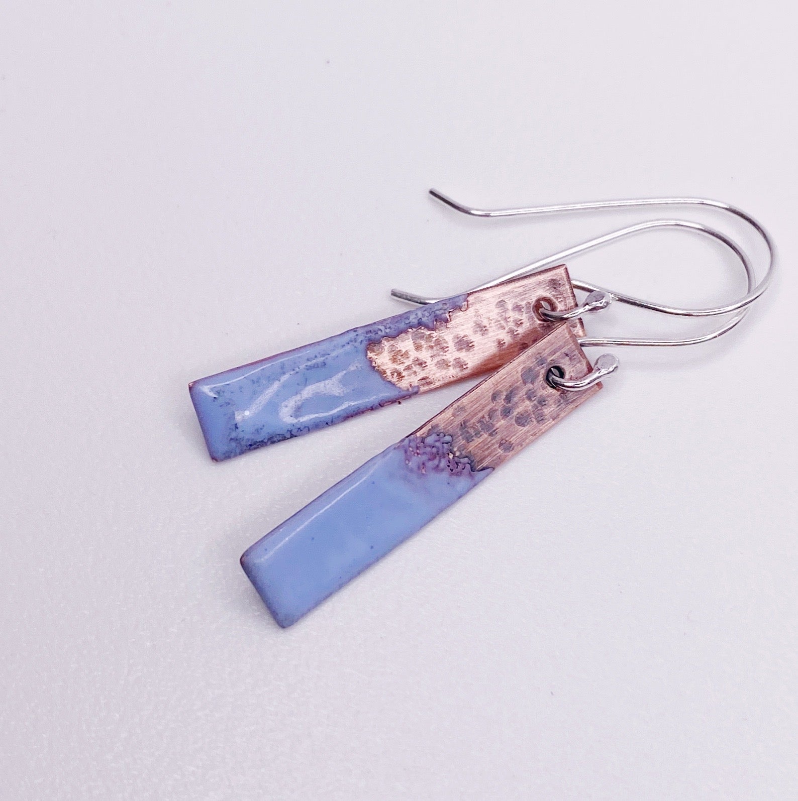 Two Tone Enamel Drop Earrings - Pastel Blue - MaisyPlum