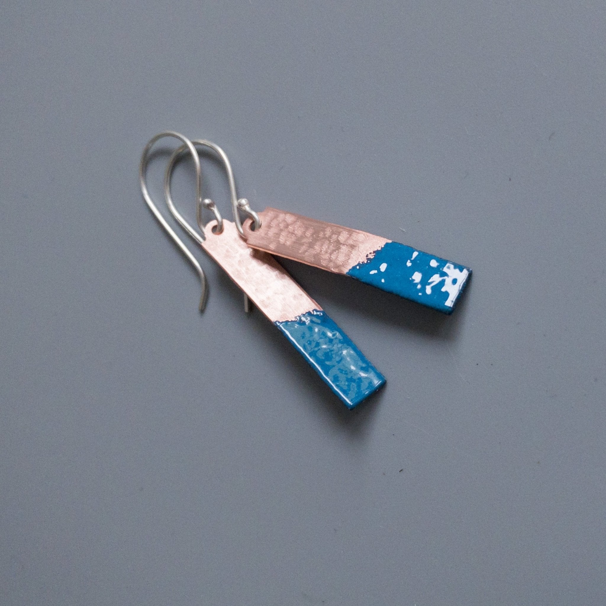 Two Tone Enamel Drop Earrings - MaisyPlum