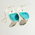 Load image into Gallery viewer, Two Tone Silver Disc Earrings -Turquoise - MaisyPlum
