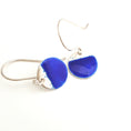 Load image into Gallery viewer, Two Tone Silver Disc Earrings - Blue - MaisyPlum
