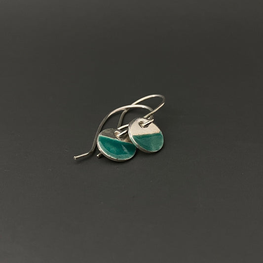 Two Tone Silver Disc Earrings - Small - MaisyPlum