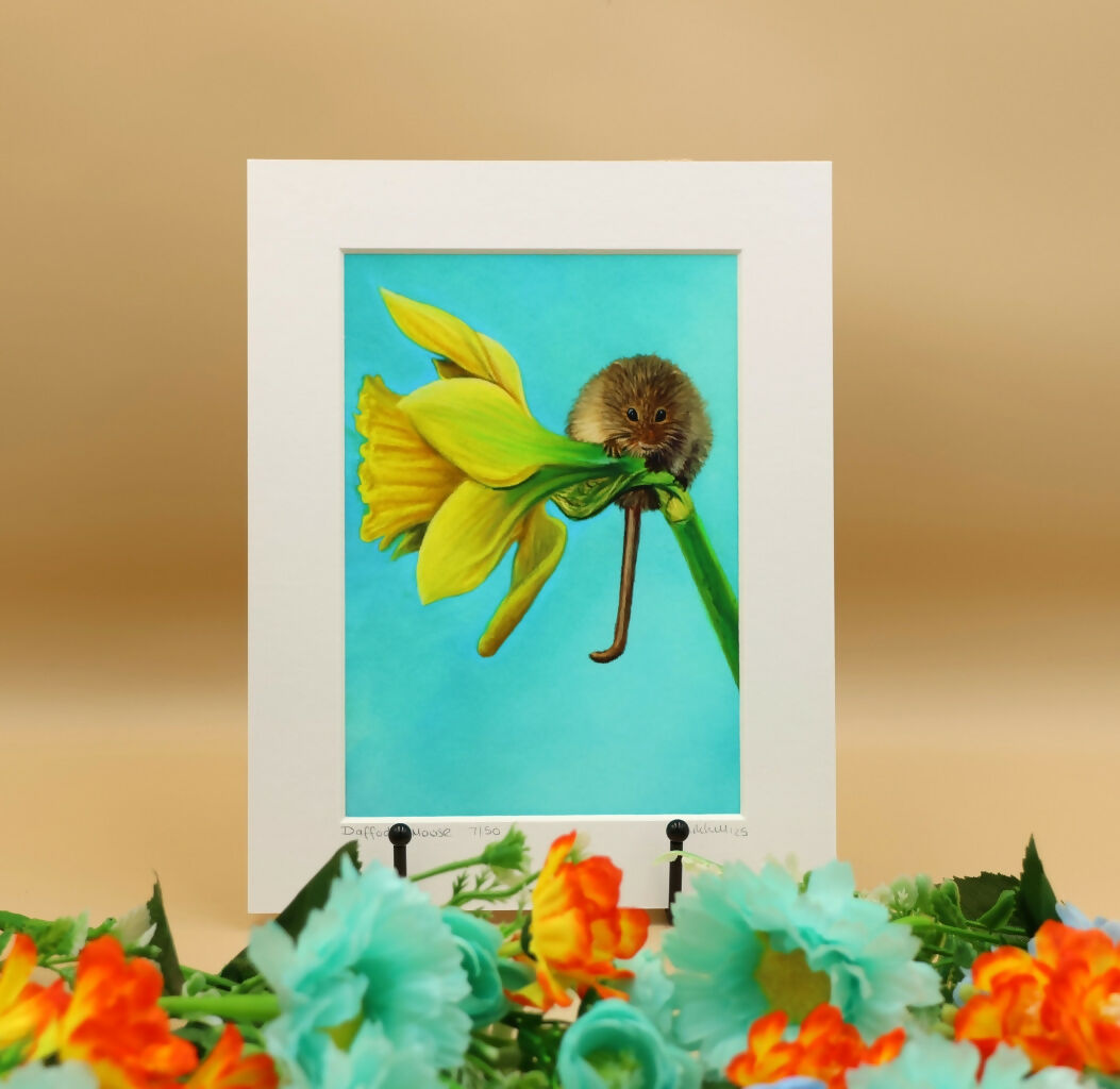 Mouse on a Daffodil - Limited Edition Giclee Print