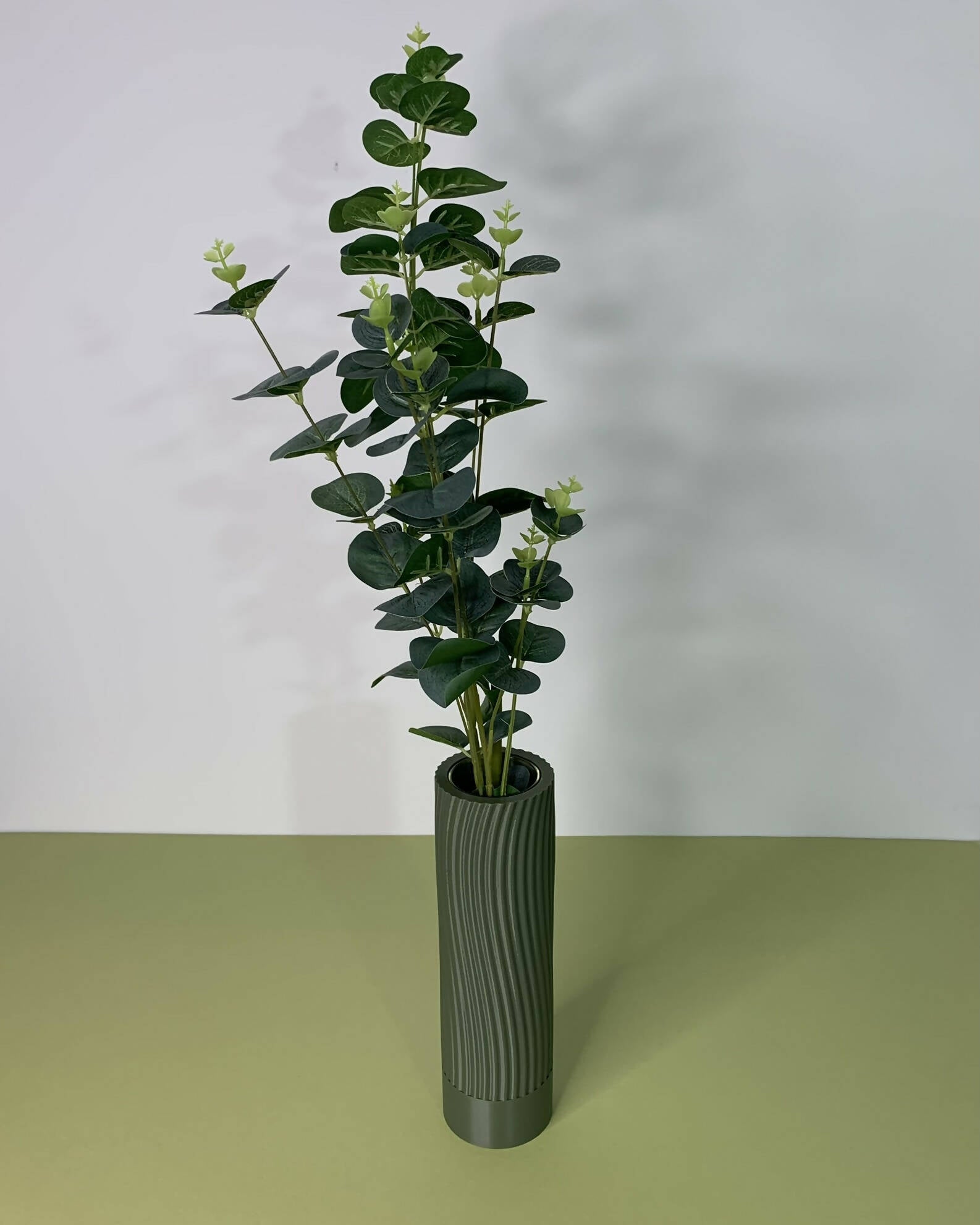 Olive Green Dried Flower 3D Printed Vase