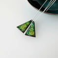 Load image into Gallery viewer, Green Triangle Enamel Drop Earrings
