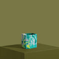 Load image into Gallery viewer, Small Irregular Plant Pot - Marbled in Emerald Green & Yellow - Misshandled
