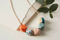 Load image into Gallery viewer, Geometric Necklace - Coral Terrazzo, Sage Pink & Teal 2
