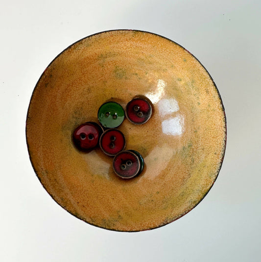 Red and Yellow Enamel Bowl
