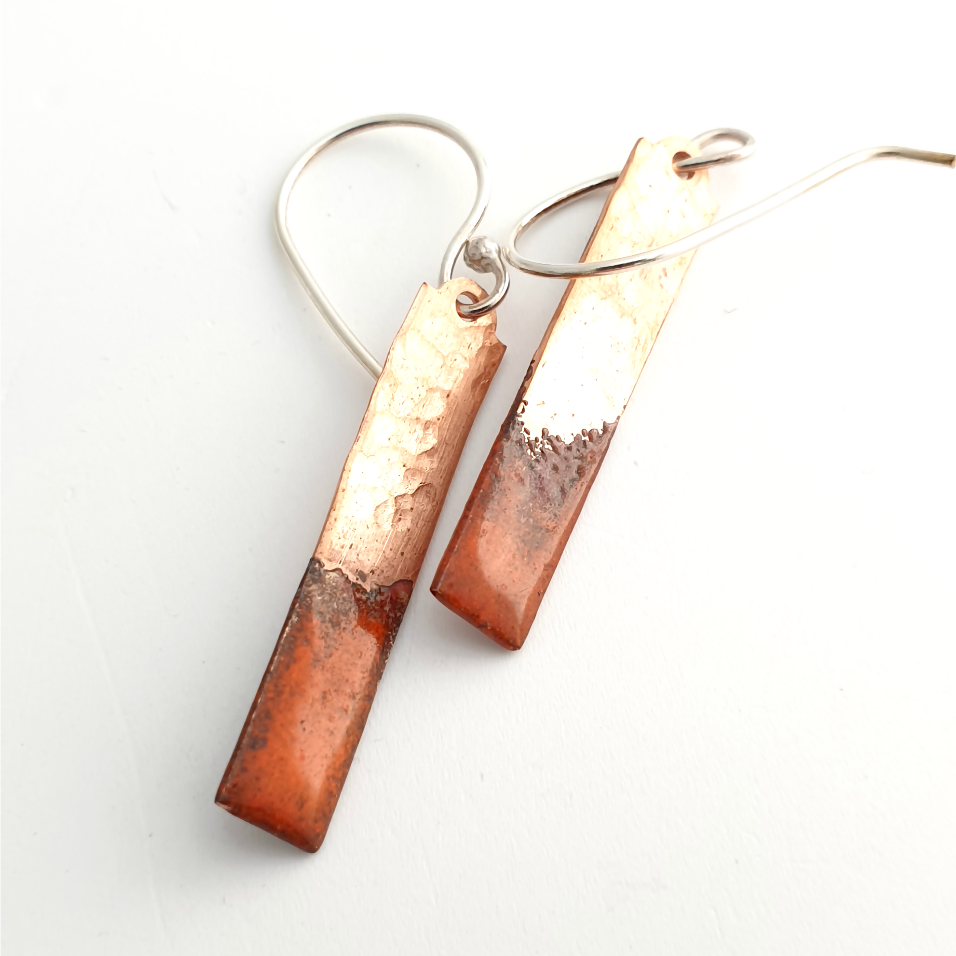 Copper Enamel Earrings