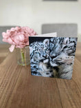 Load image into Gallery viewer, Snow leopard card of painting A Bond Like No Other
