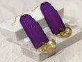 Load image into Gallery viewer, art-deco-purple-fountain-acrylic-earrings-w-brass-base-620f96a3.jpg.webp
