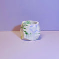 Load image into Gallery viewer, Small Geometrical Jesmonite Plant Pot in Olive - Misshandled
