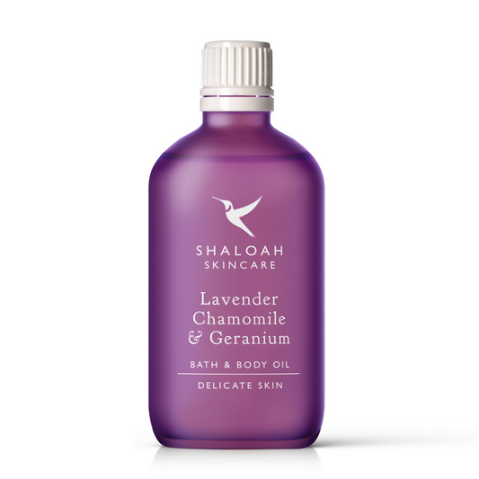 Lavender, Chamomile and Geranium Bath and Body Oil - Shaloah Skincare 1
