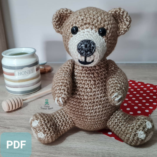 PDF Grizzly Bear Crochet Pattern, Glenn the Grizzly Bear Crochet Pattern, Crochet Pattern, Bear Amigurumi Pattern