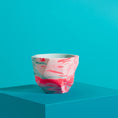 Load image into Gallery viewer, Medium Geometrical Plant Pot - Marbled in Mint & Teal - Misshandled
