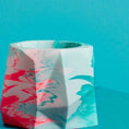 Load image into Gallery viewer, Small Geometrical Plant Pot - Marbled in Mint & Teal - Misshandled
