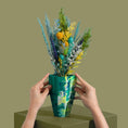 Load image into Gallery viewer, Small Deco Vase - Marbled In Emerald & Yellow - Misshandled
