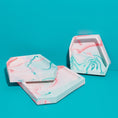 Load image into Gallery viewer, Set of Nested Irregular Trays - Marbled in Mint & Teal - Misshandled
