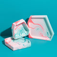 Load image into Gallery viewer, Set of Nested Irregular Trays - Marbled in Mint & Teal - Misshandled
